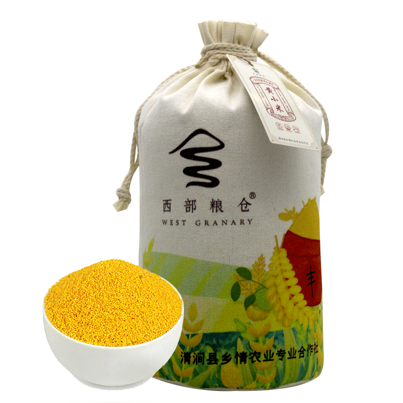 【上合优品-中国馆】西部粮仓黄小米5斤装布袋 正宗陕北特产杂粮