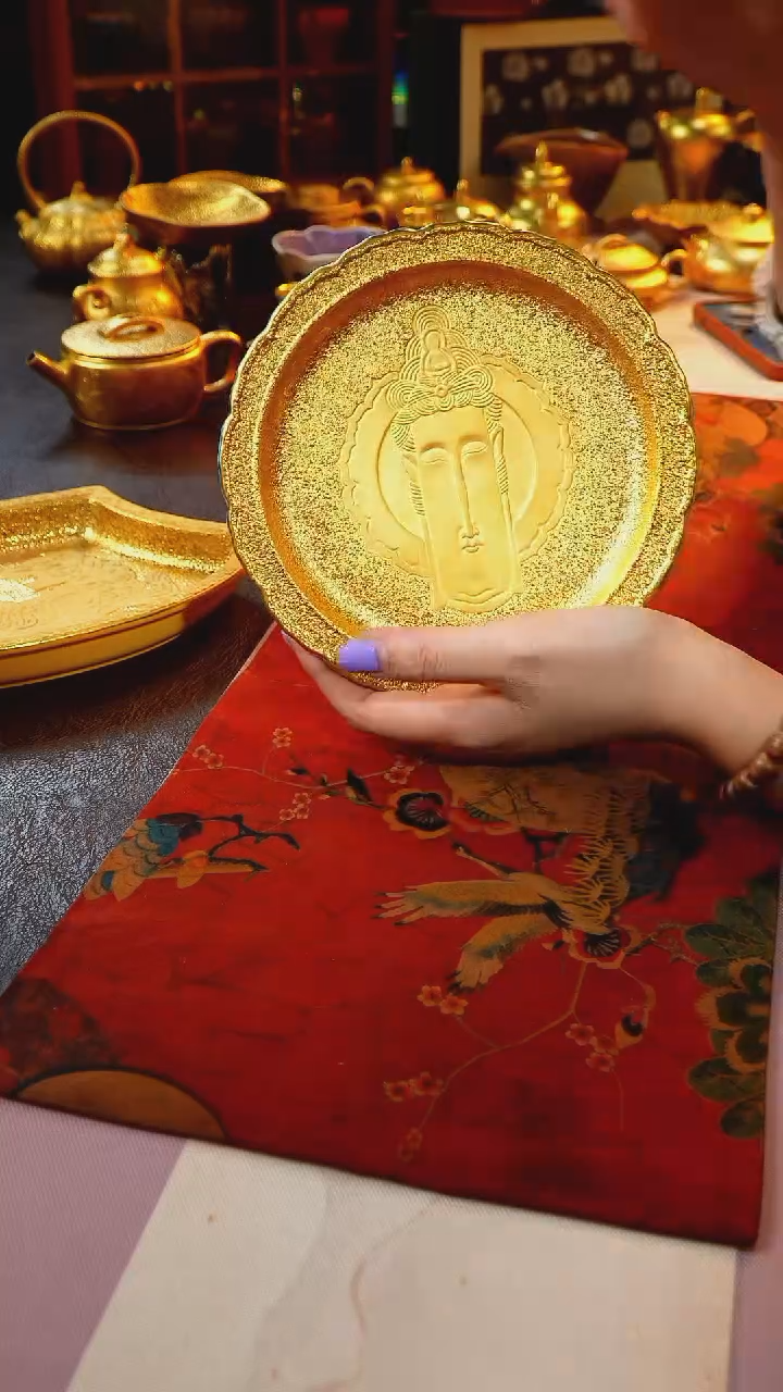 茶杯紫砂【宜景窑系列】松石蓝壶承