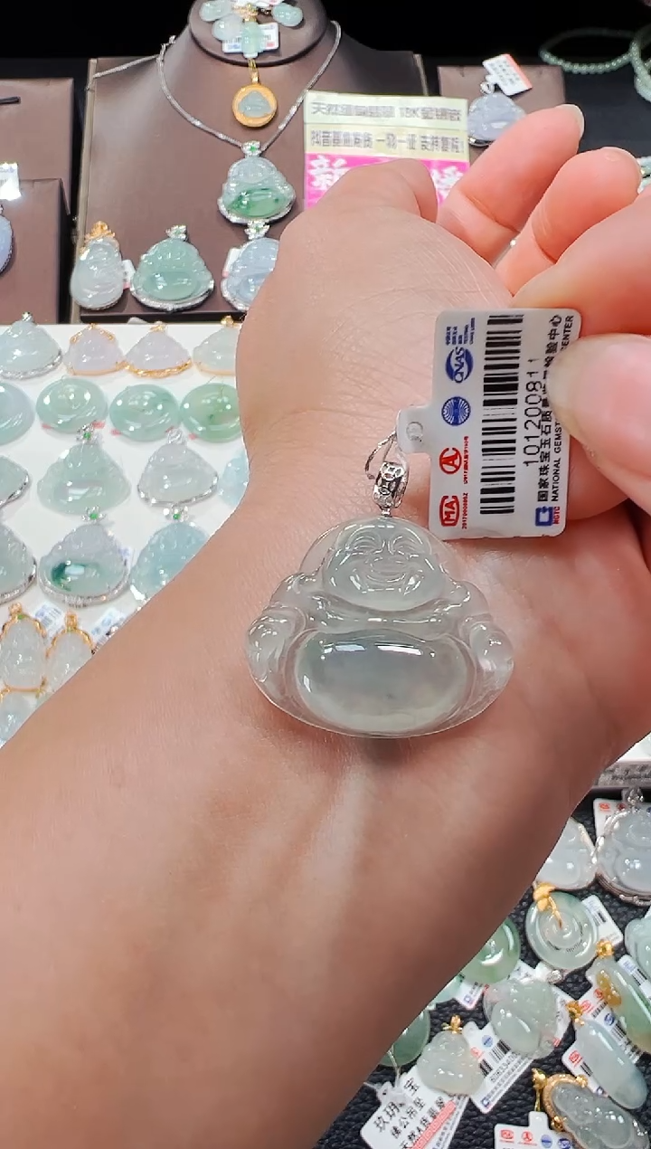 【闪购商品】翡翠吊坠(不含链)18K金镶嵌佛公吊坠811