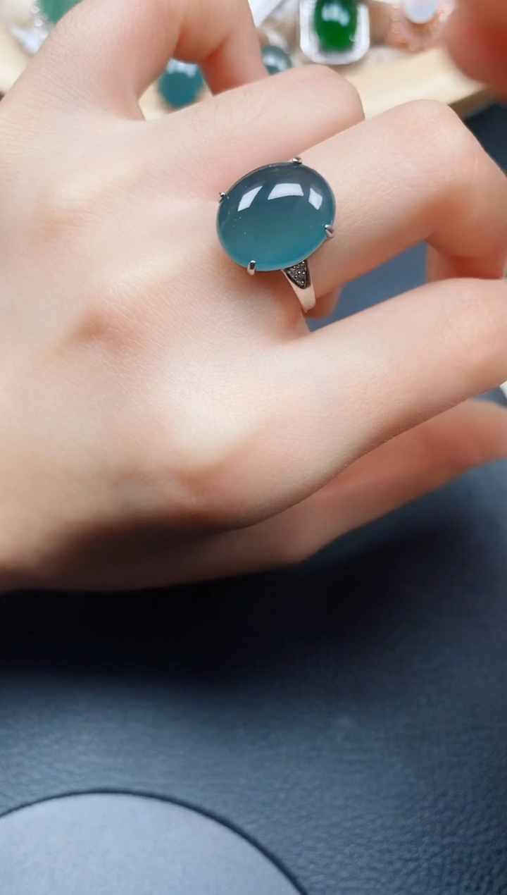 【闪购商品】翡翠戒指银S925镶嵌翡翠