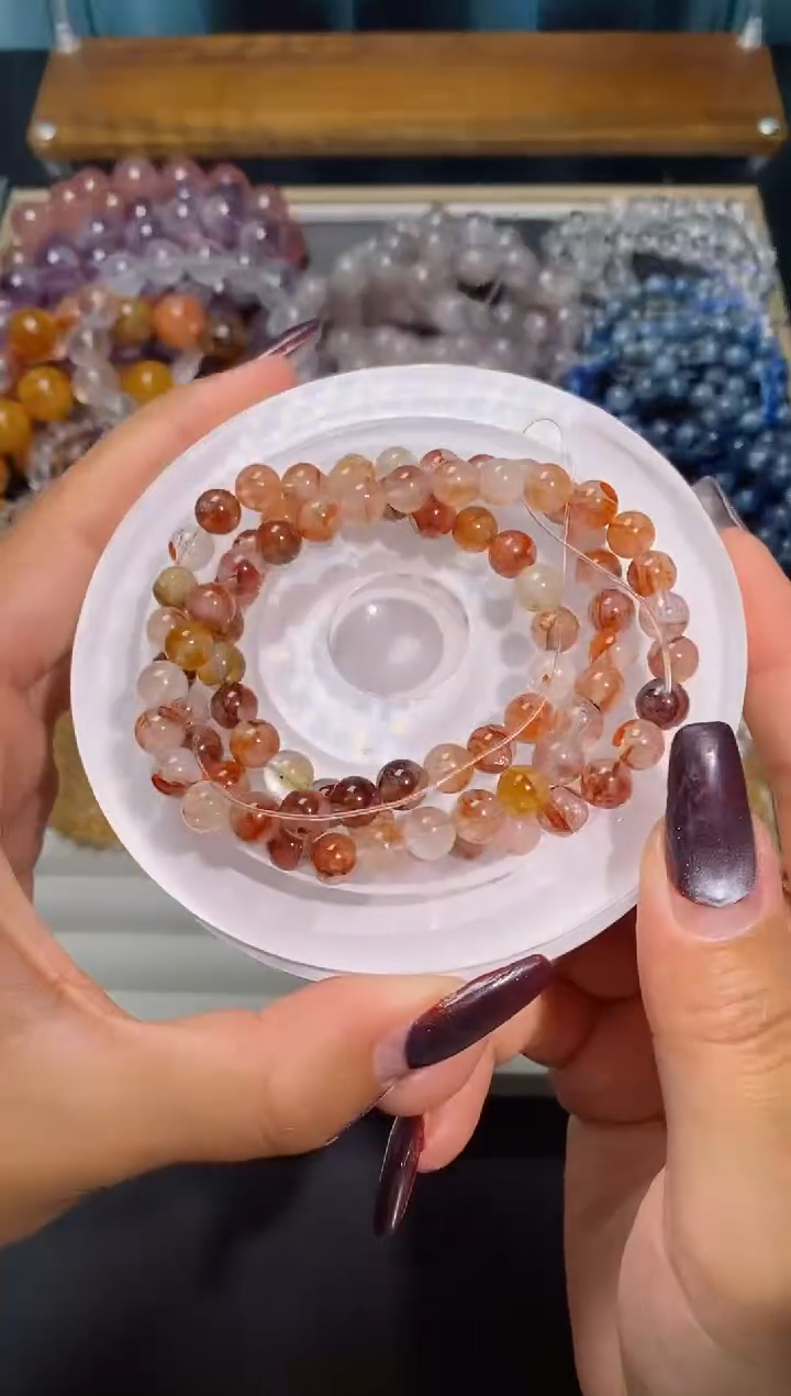 【闪购商品】水晶手串未镶嵌三圈红胶花140