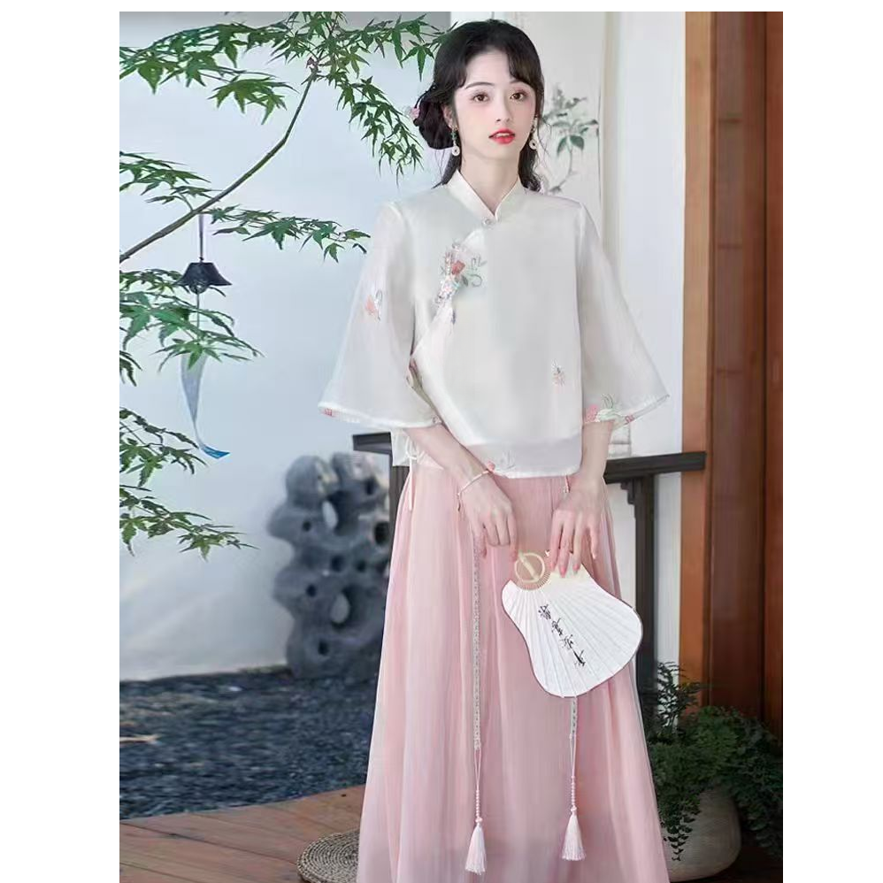 新中式国风改良汉服两件套裙女2025夏季新款半身裙套装HJ-1765