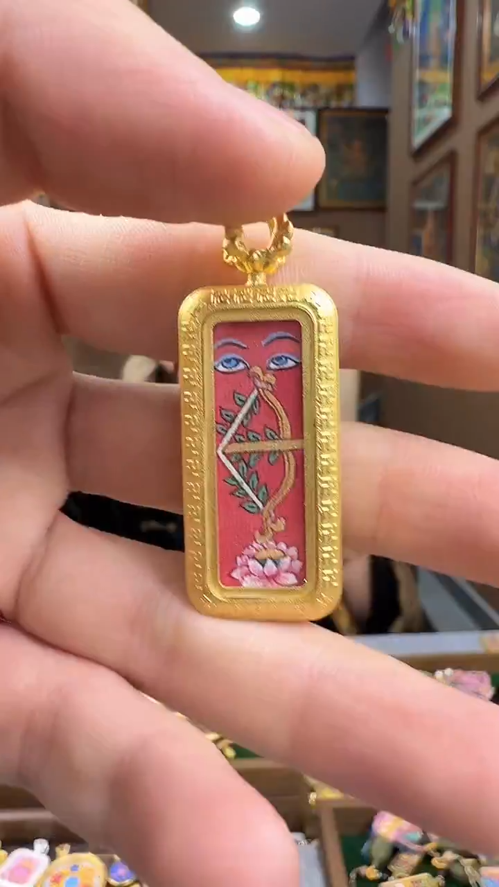 吊坠做明佛母-热贡纯手绘唐卡