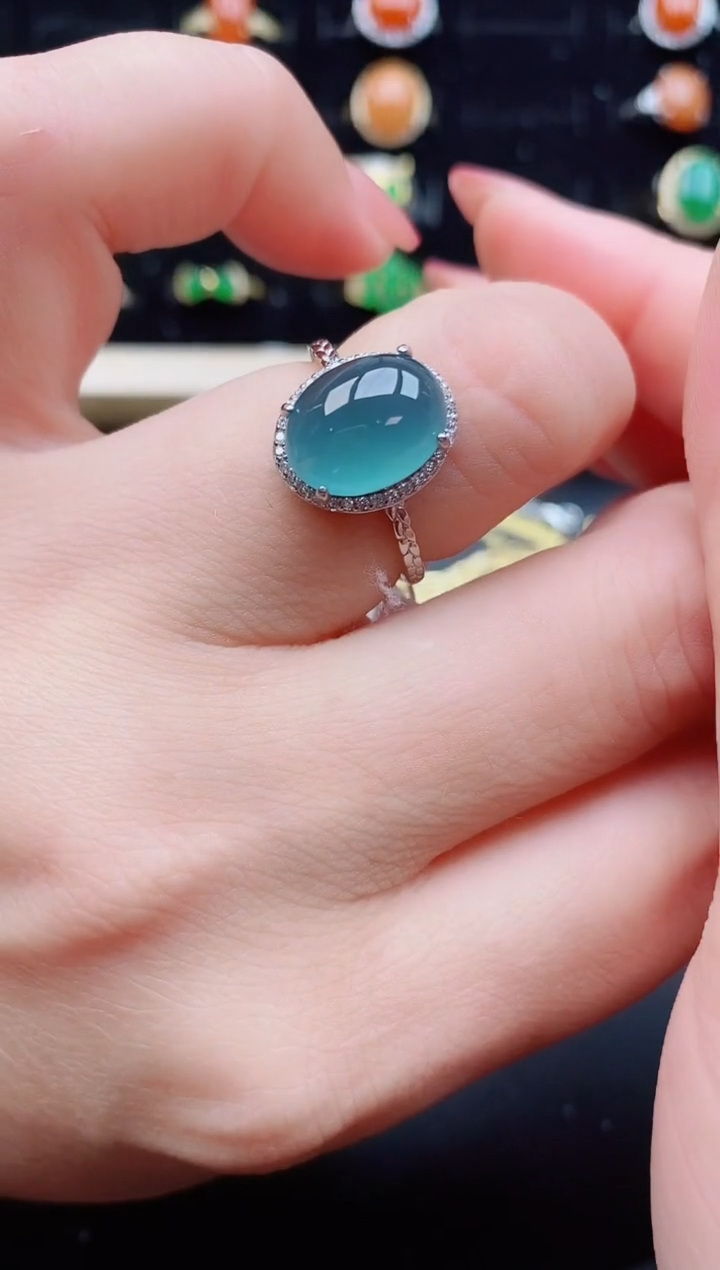 【闪购商品】翡翠戒指银S925镶嵌12121
