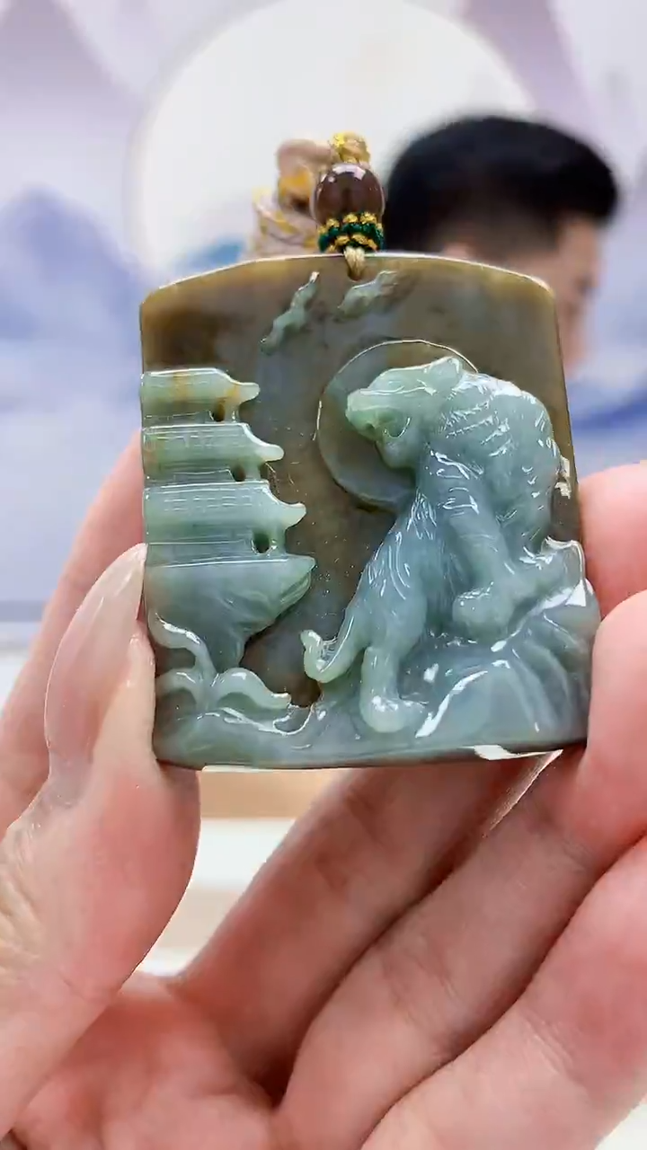未镶嵌定制翡翠4917MM-毛货挂件121