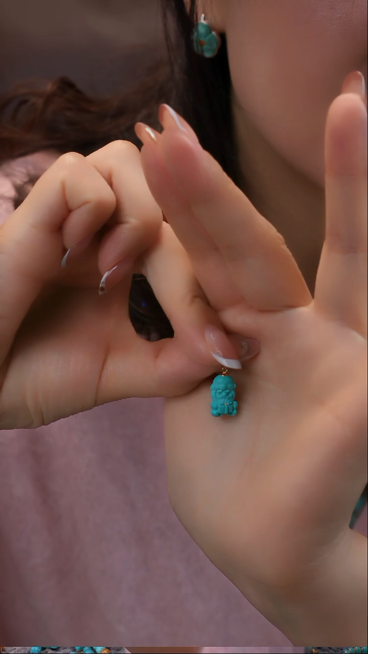 18K金镶嵌绿松石吊坠(不含链)1111