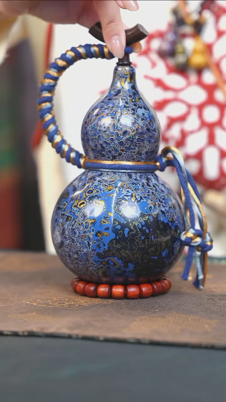 【闪购商品】DD117漆艺酒葫芦不包手串及旋转底座