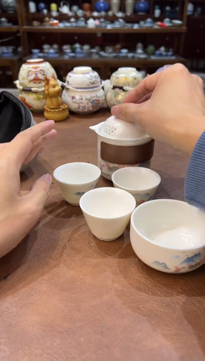 真的很便宜超好看会开片的旅行茶具