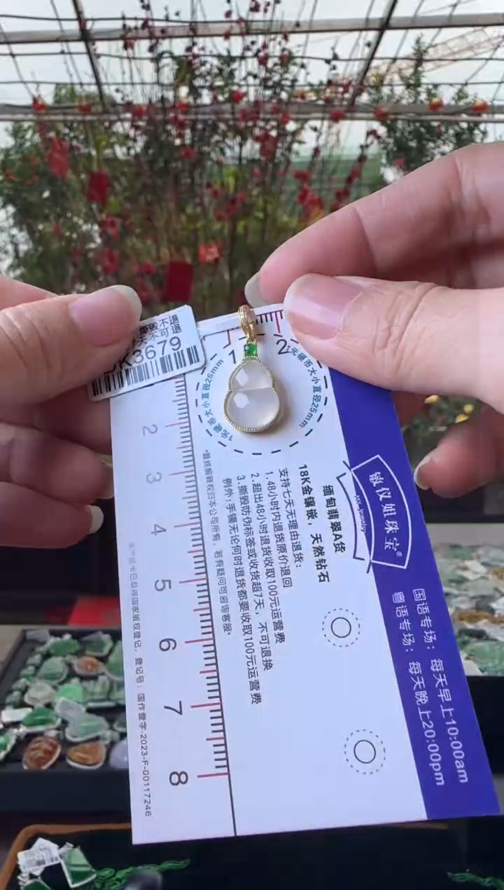 【闪购商品】翡翠颈饰18K金镶嵌DK3679葫芦（活动扣头）