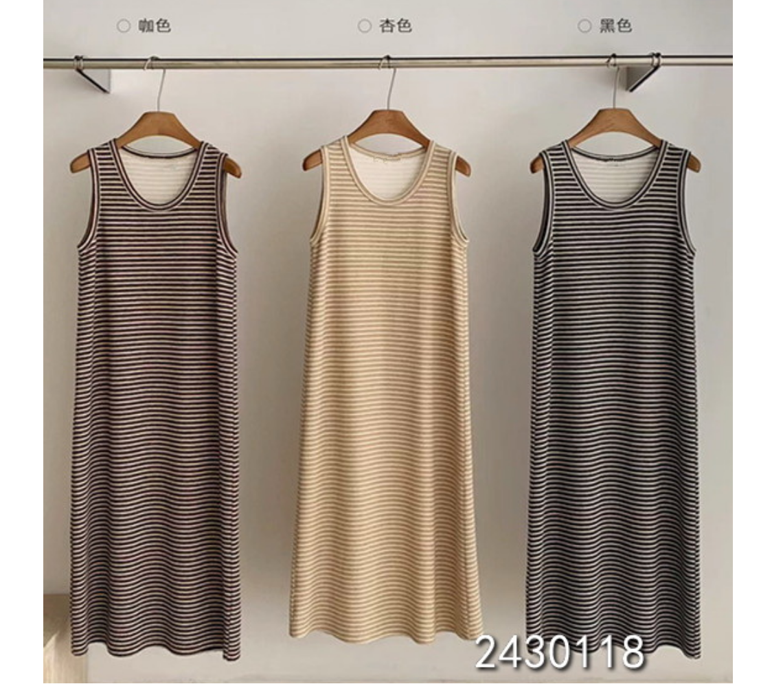 小妳XiaoNi———（春秋款条纹背心裙2430118）