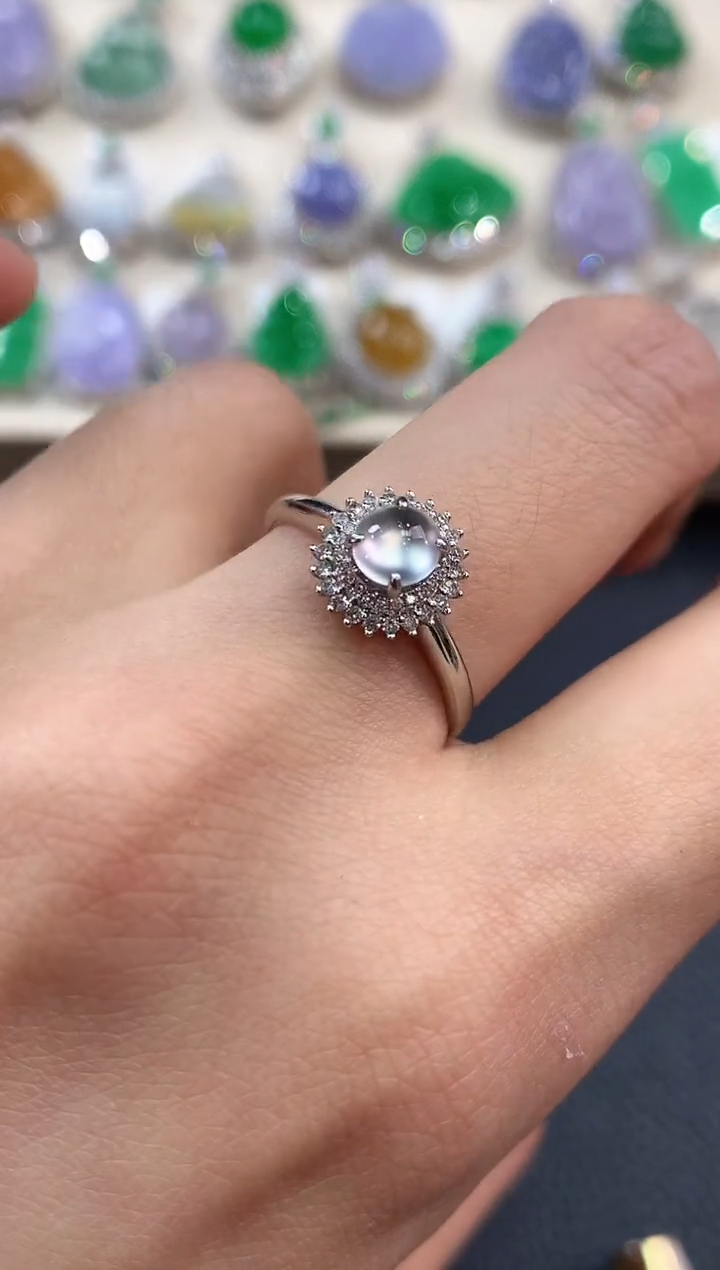 【闪购商品】翡翠戒指18K金镶嵌B73           