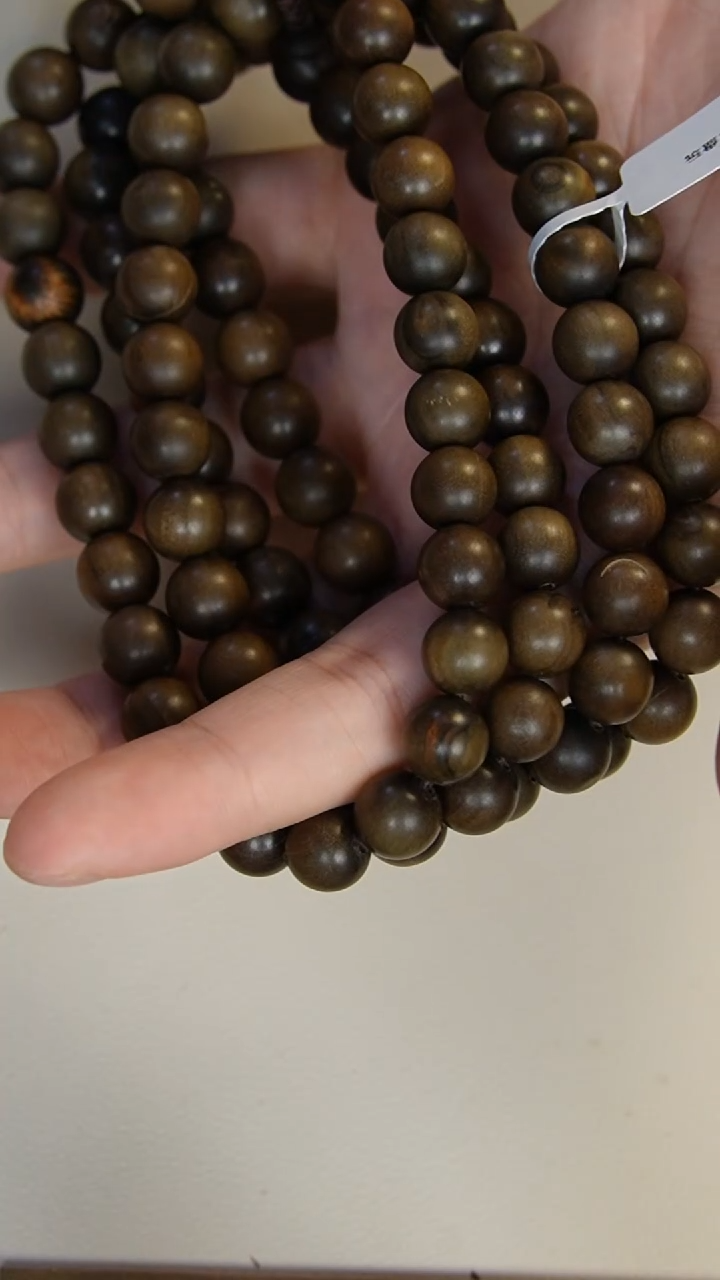 【闪购商品】檀香木手串/手链老山檀香阴沉1.0圆珠多圈108颗瑕疵