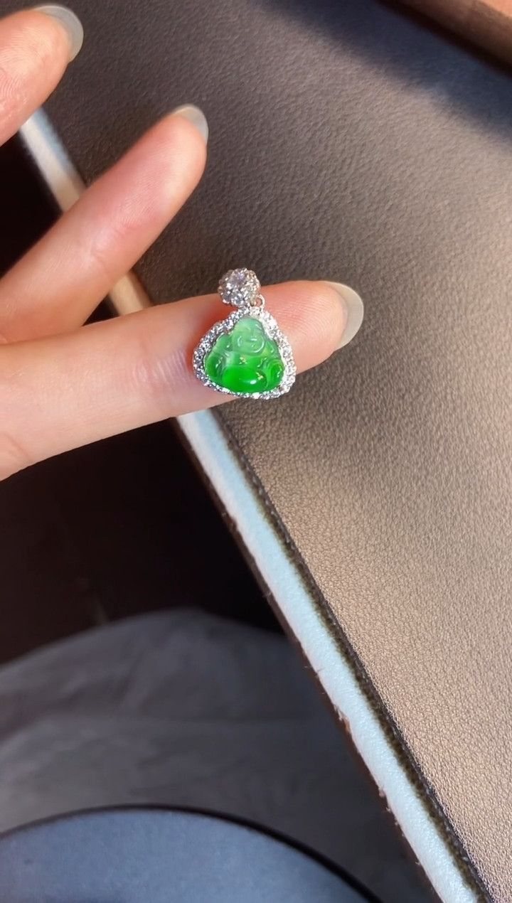 吊坠(不含链)银S925镶嵌翡翠1