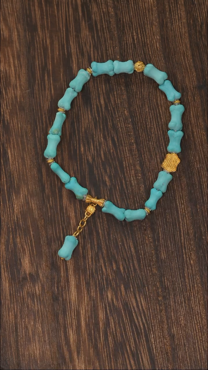 【闪购商品】绿松石手链18K金镶嵌1