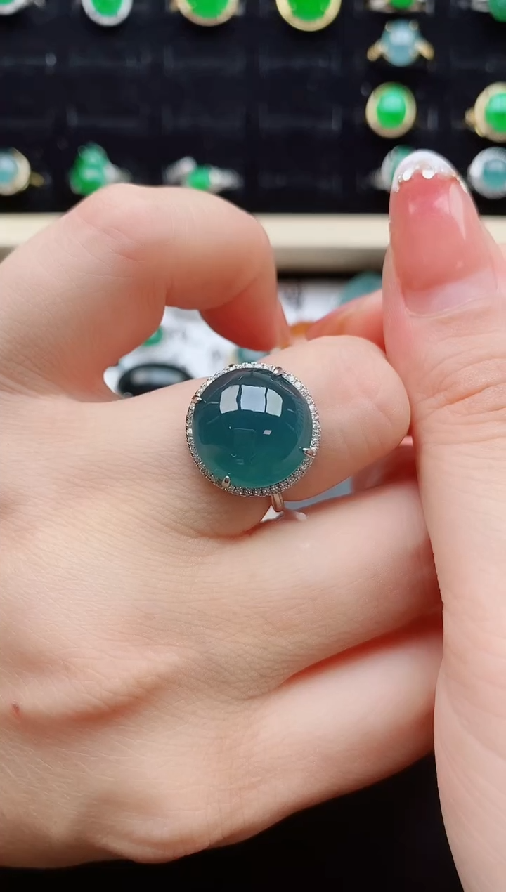 【闪购商品】翡翠戒指银S925镶嵌12112