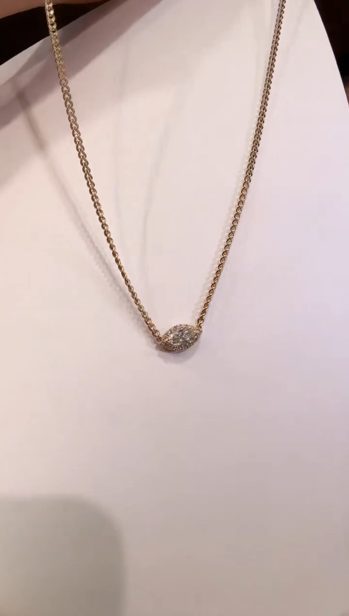 项链18K金镶嵌钻石古巴