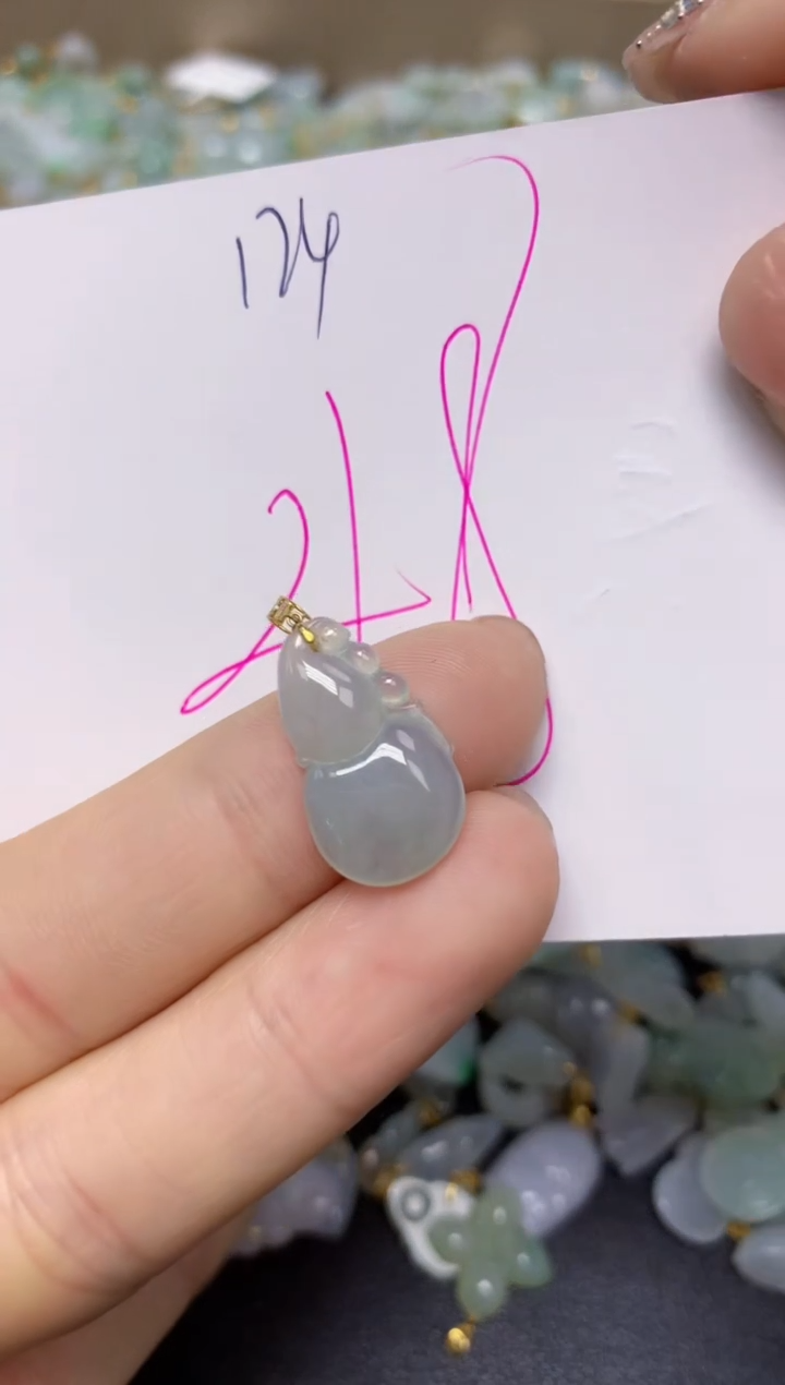 【闪购商品】翡翠挂件18K金镶嵌 天然翡翠A货
