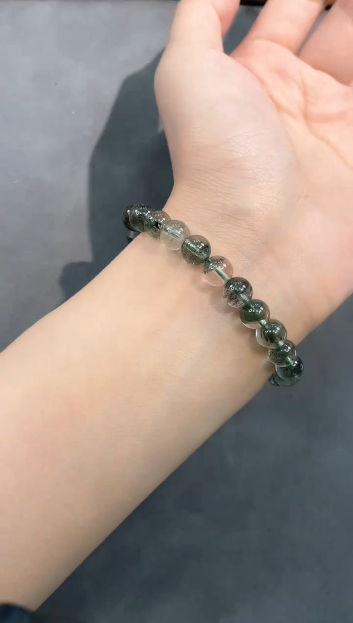 【闪购商品】水晶手链未镶嵌75号绿幽单圈7.5mm