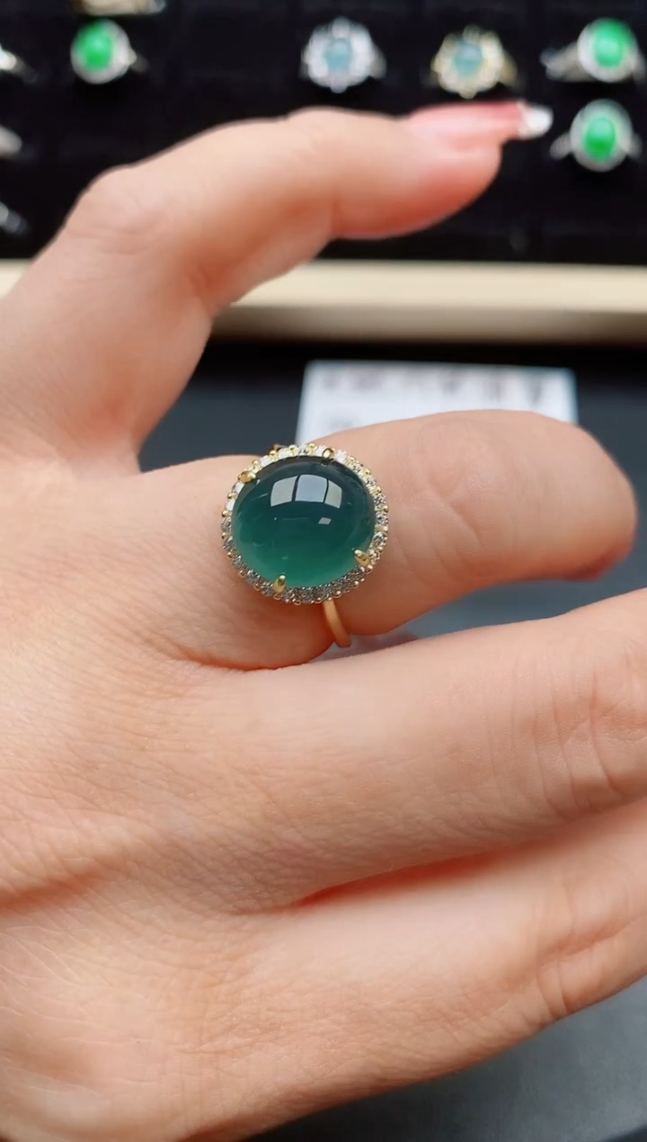 【闪购商品】翡翠戒指银S925镶嵌0800