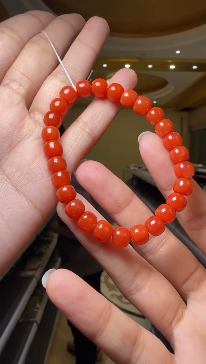 【闪购商品】南红玛瑙手串未镶嵌约7mm保山南红老型珠手串