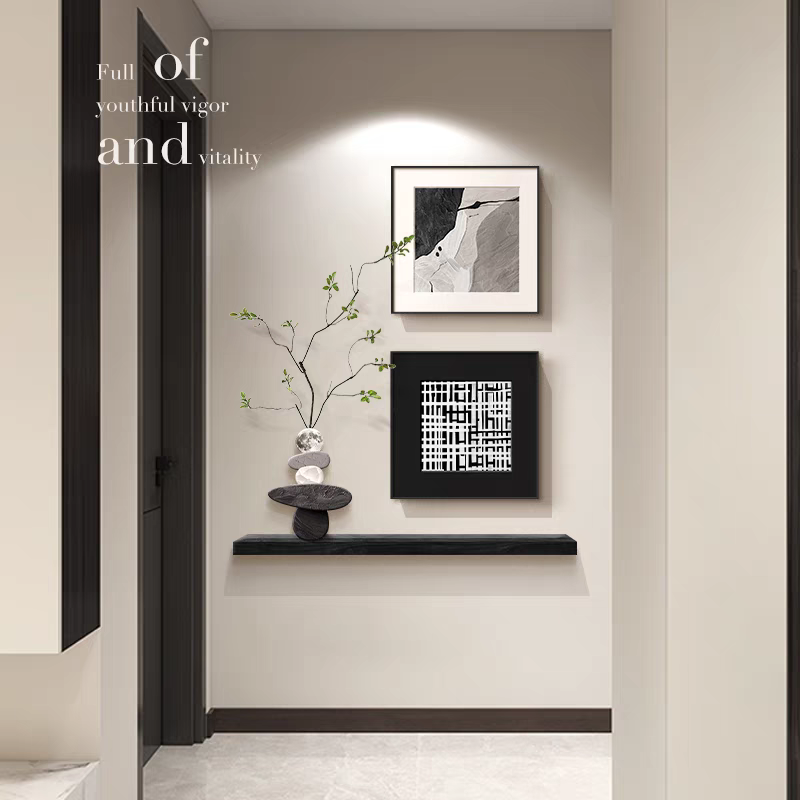 TREES/原森小屋卧室装饰画现代简约餐厅二联组合黑白灰正方形挂画