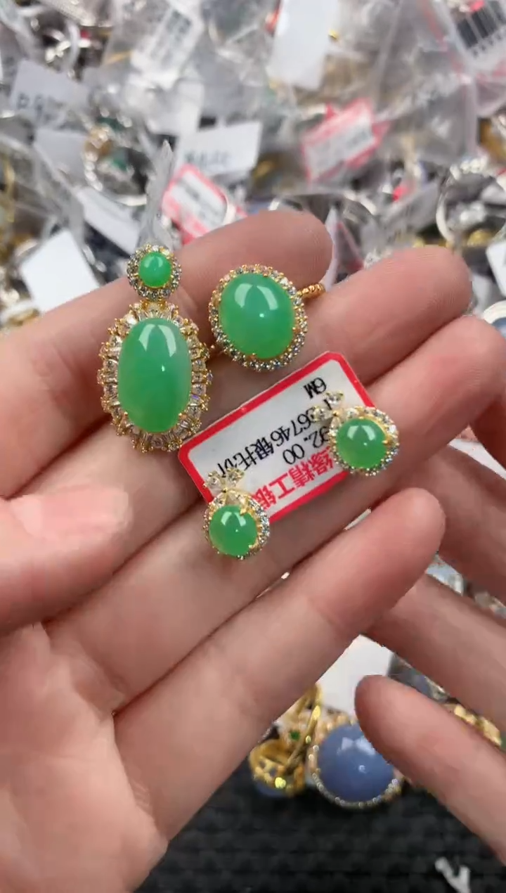 银S925镶嵌戒指翡翠444                   7