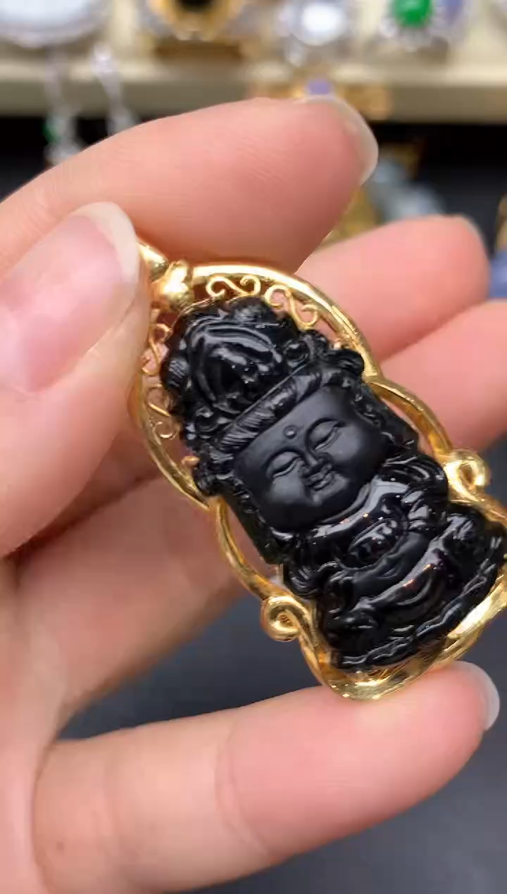 颈饰18K金镶嵌翡翠277-雪姐翡翠天天见