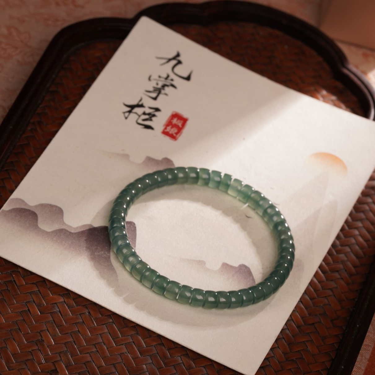 天然蓝水翡翠单圈手串老型珠素款百搭—多样性发其一约6mm