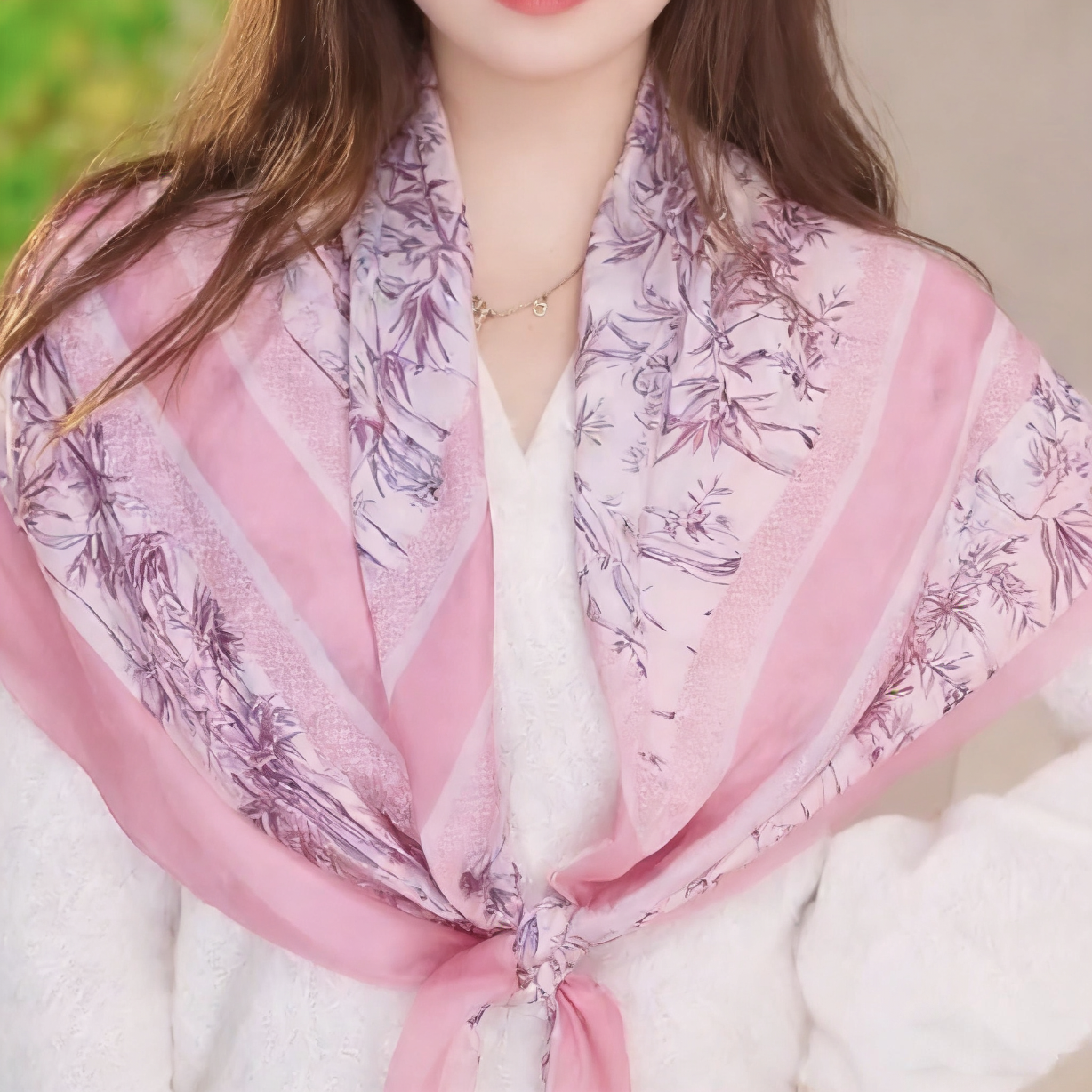 【新粉体验】95*95戒指绒羊毛方巾保暖围巾披肩女士围脖