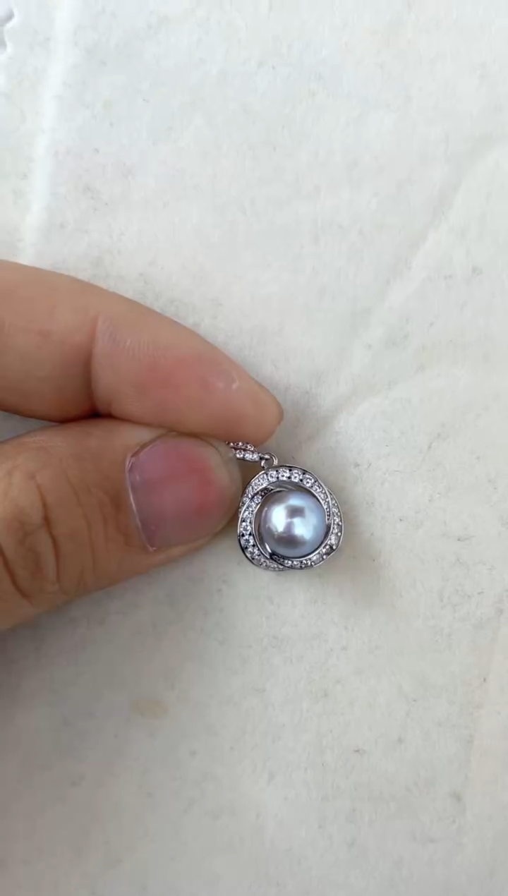 【闪购商品】海水珍珠颈饰银S925镶嵌吊坠