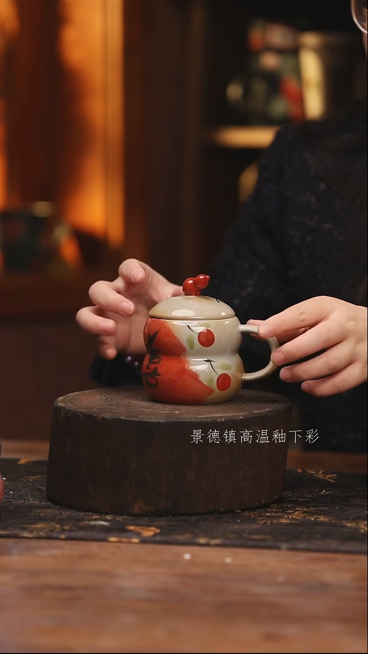 陶瓷景德镇高温釉下手绘陶瓷@L831@