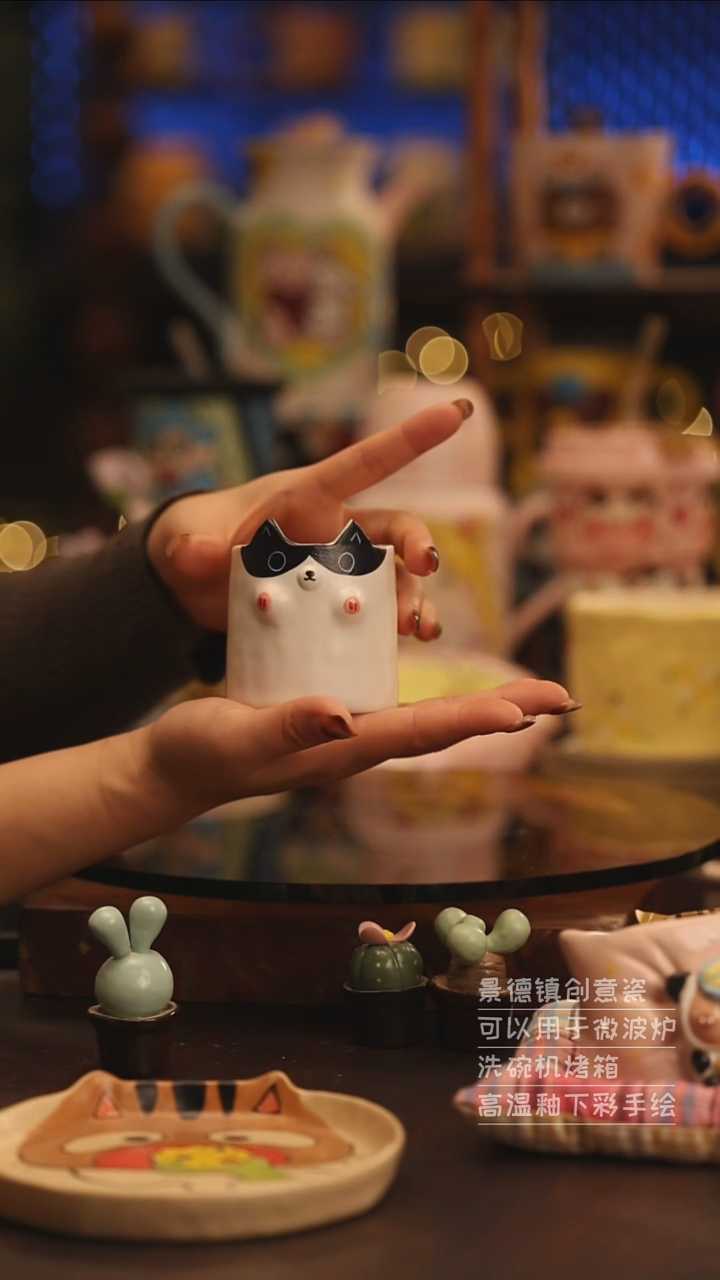 陶瓷景德镇可爱陶瓷釉下彩绘设计师款