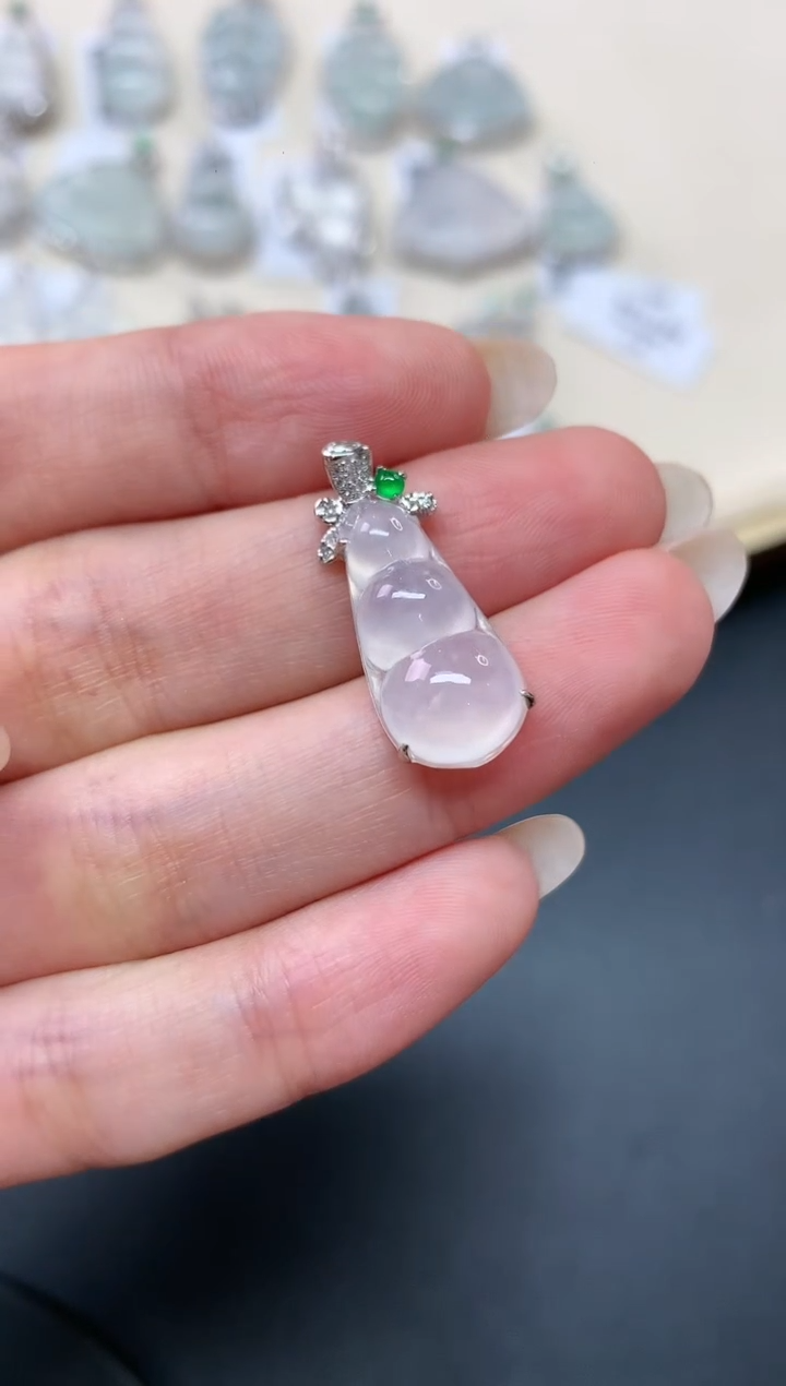 翡翠18K金镶嵌吊坠(不含链)W82|2980