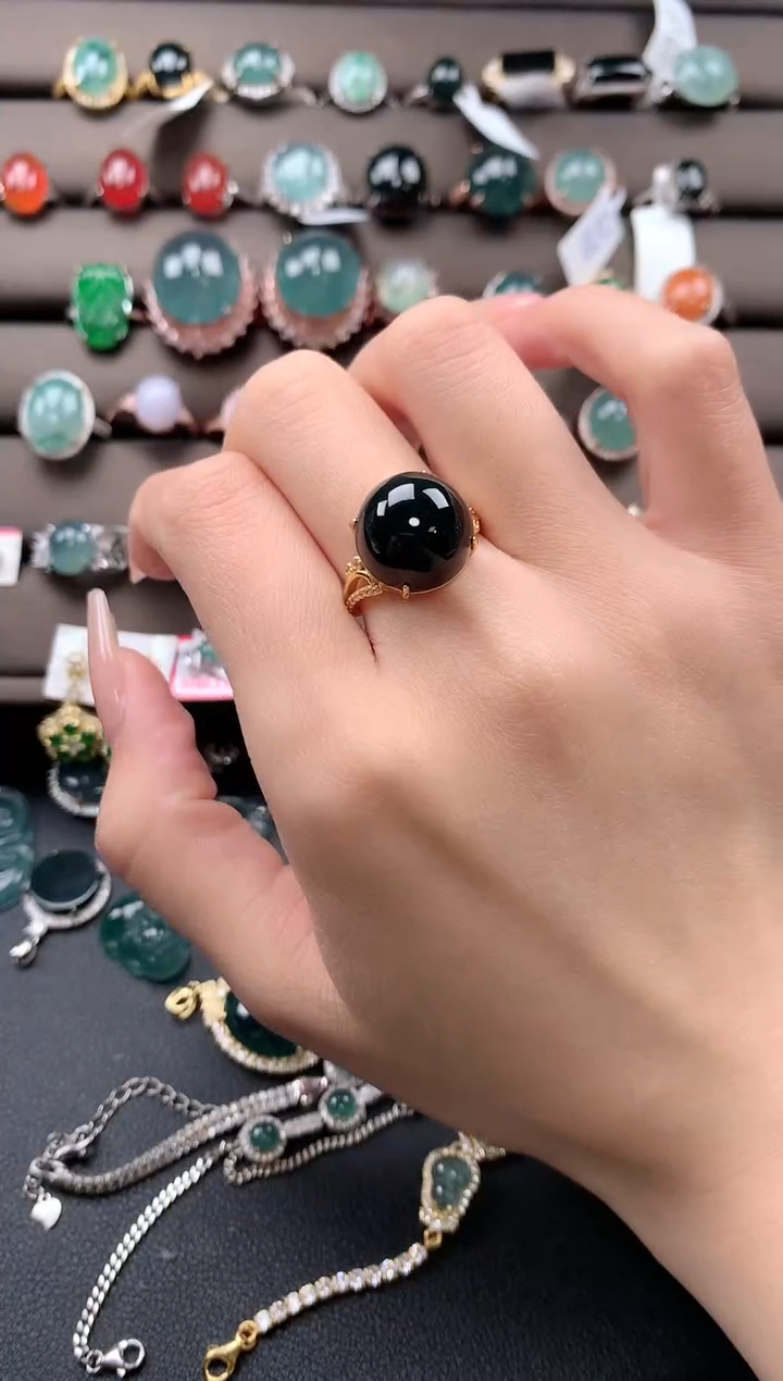 【闪购商品】翡翠戒指银S925镶嵌4324324