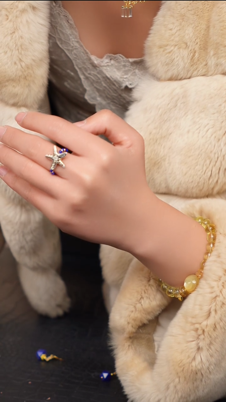 水晶摆件未镶嵌设计款白水戒指