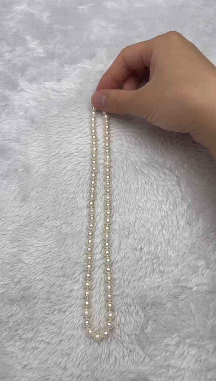 项链银S925镶嵌海水珍珠AK羽皇金6-6.5mm