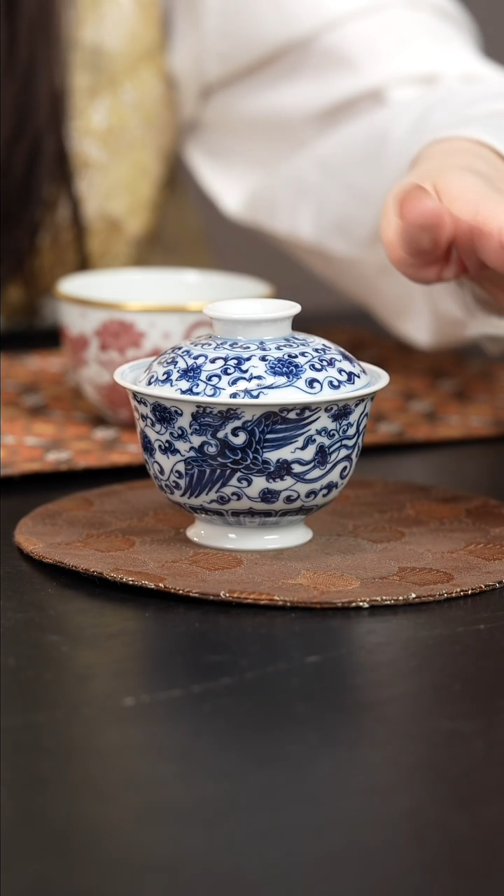 【闪购商品】杯尚镇雅器青花凤盖碗