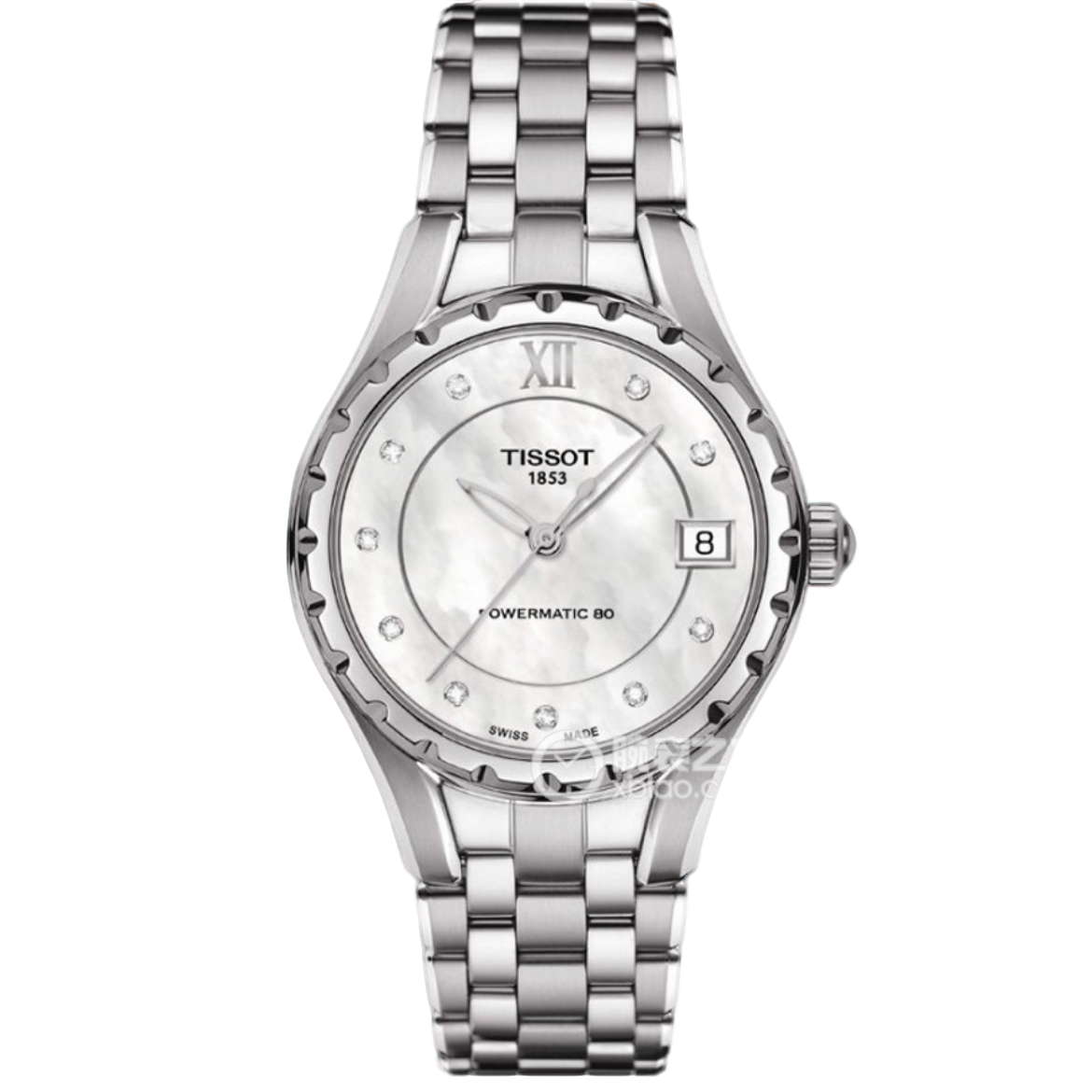 99新 Tissot/天梭 T-Lady系列女表34mm/贝母镶钻机械女表