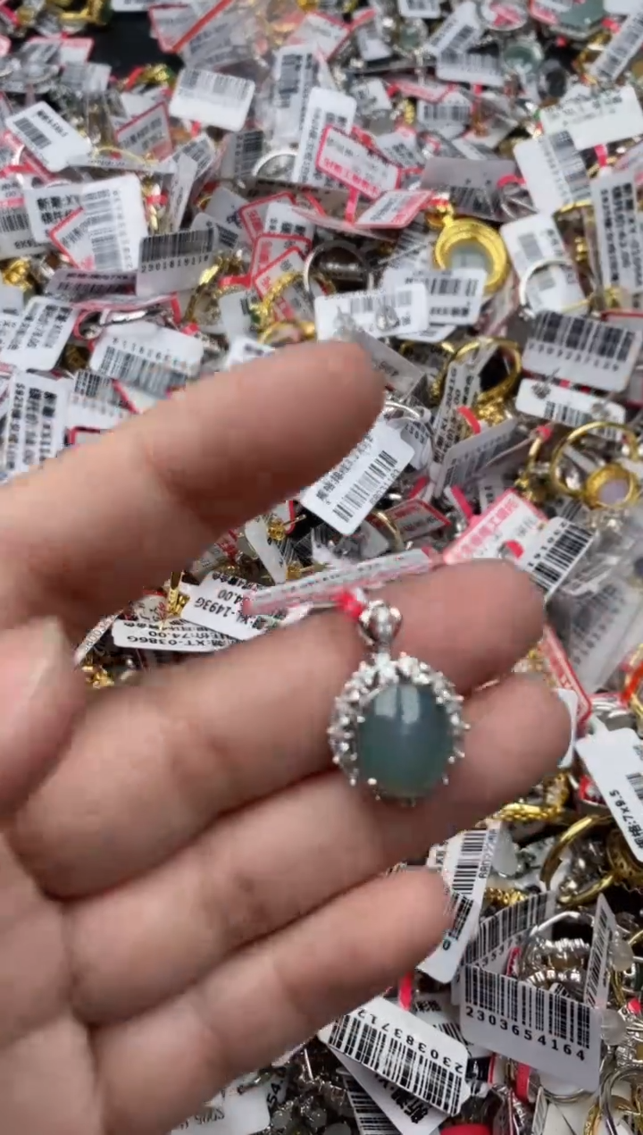 【闪购商品】翡翠戒指银S925镶嵌8888---6