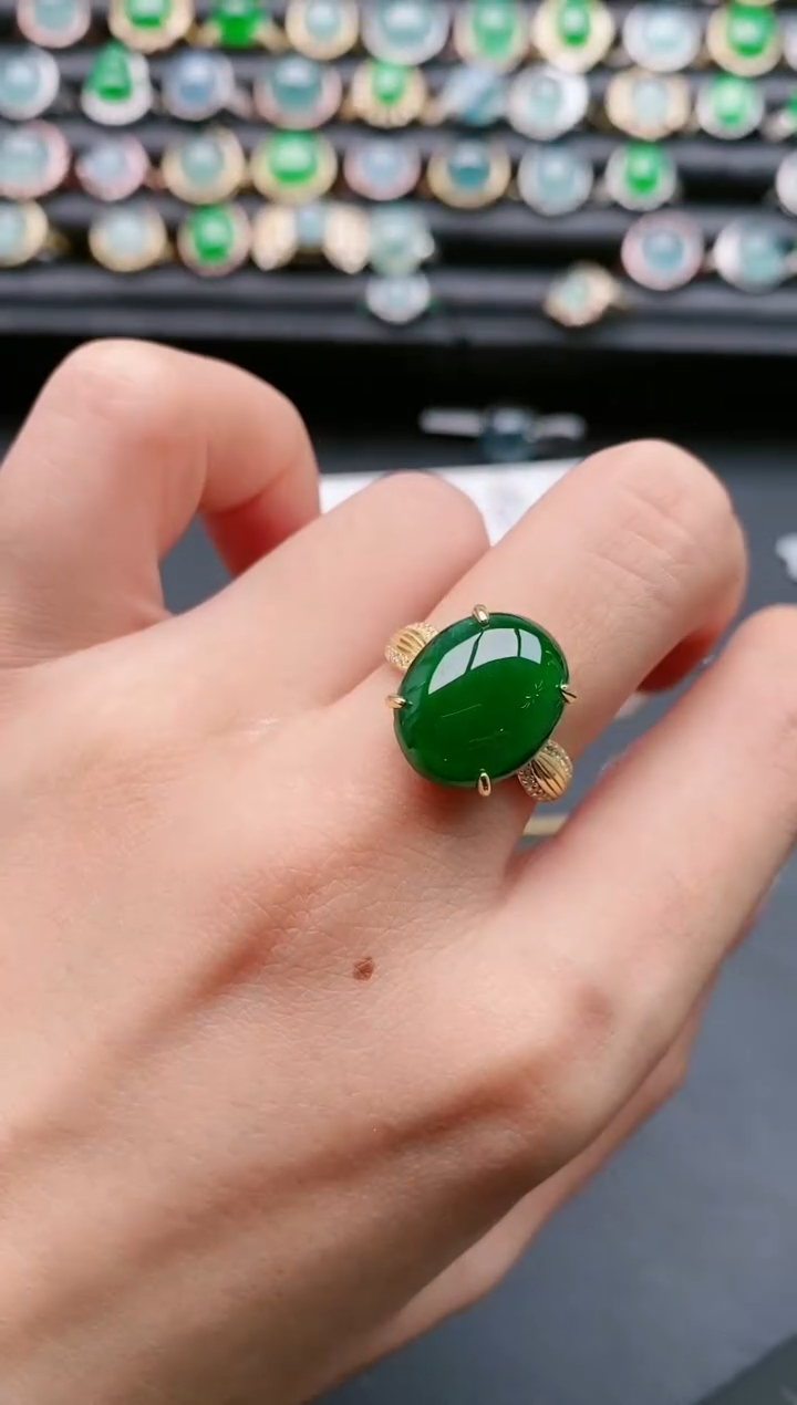 【闪购商品】翡翠戒指银S925镶嵌111111