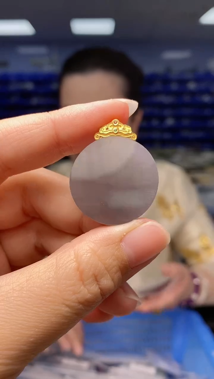 【闪购商品】和田玉吊坠(不含链)18K金镶嵌DZ3772