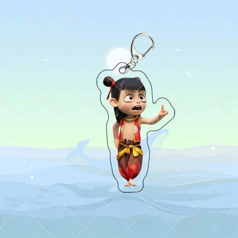 哪吒之魔童闹海钥匙扣动漫电影周边新款亚克力钥匙扣包包小挂件