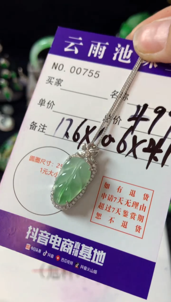 【闪购商品】翡翠颈饰银S925镶嵌翡翠