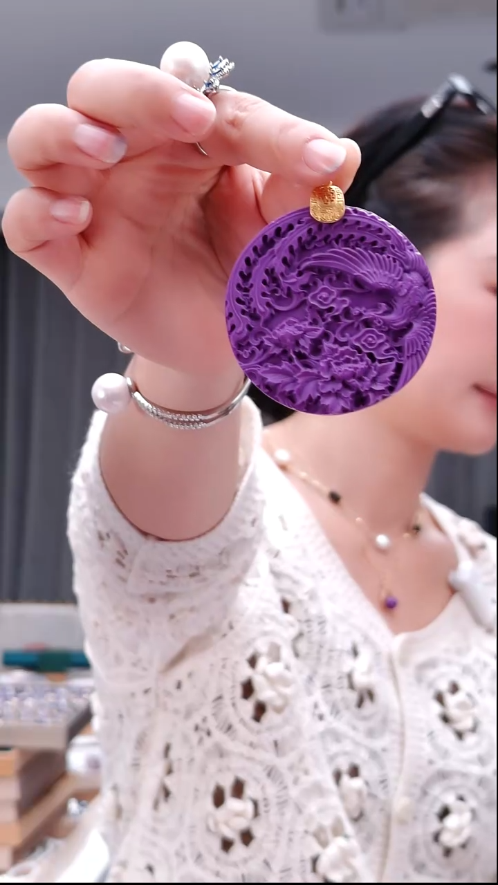 无合金0452紫色圆牌