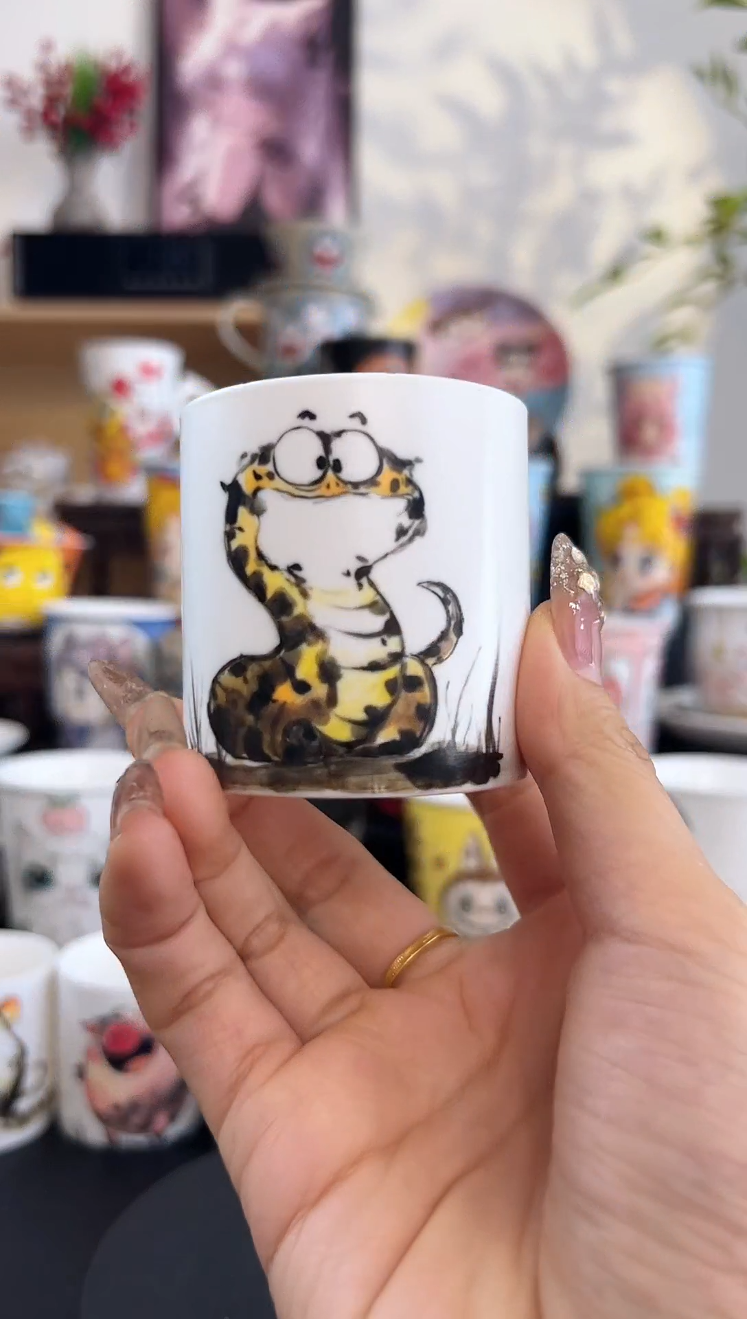 【闪购商品】摆件手工手绘陶瓷小杯杯