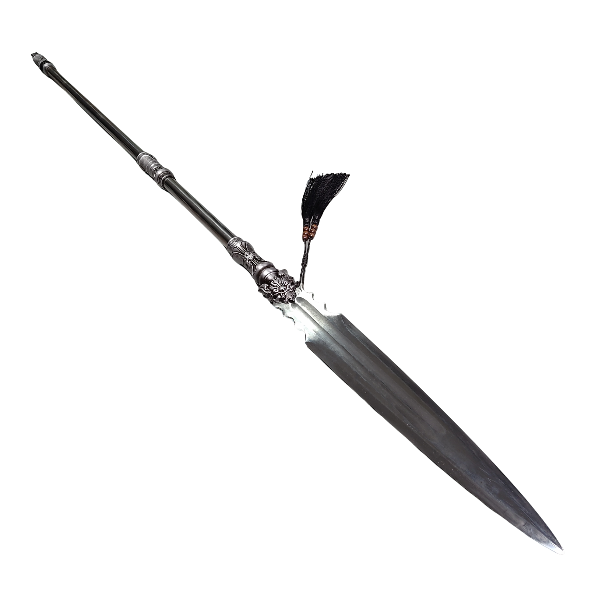 【天子】龙胆亮银枪不锈钢枪杆合金装饰高碳钢枪头不开刃工艺品