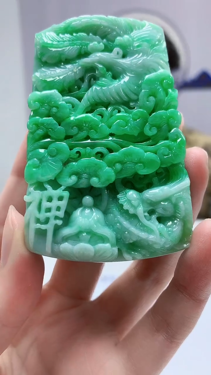 【闪购商品】定制翡翠未镶嵌4688zm-毛货挂件赠珠链146佛