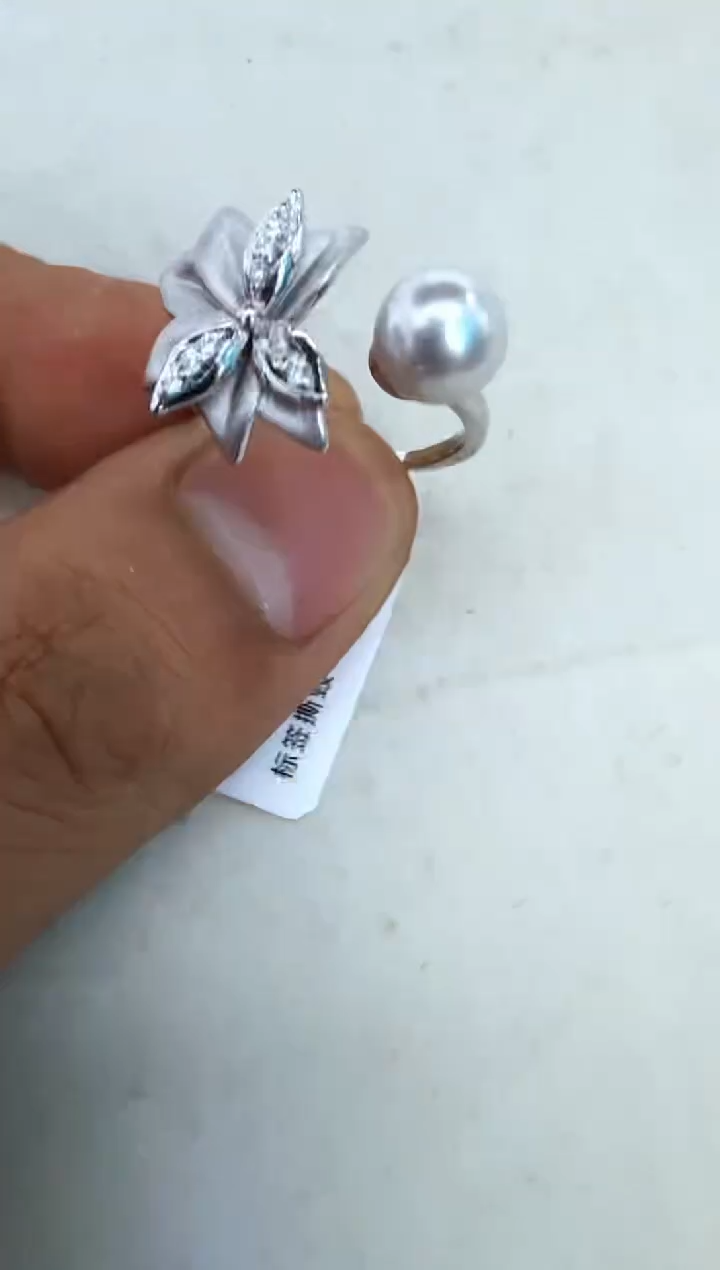 【闪购商品】海水珍珠戒指银S925镶嵌戒指