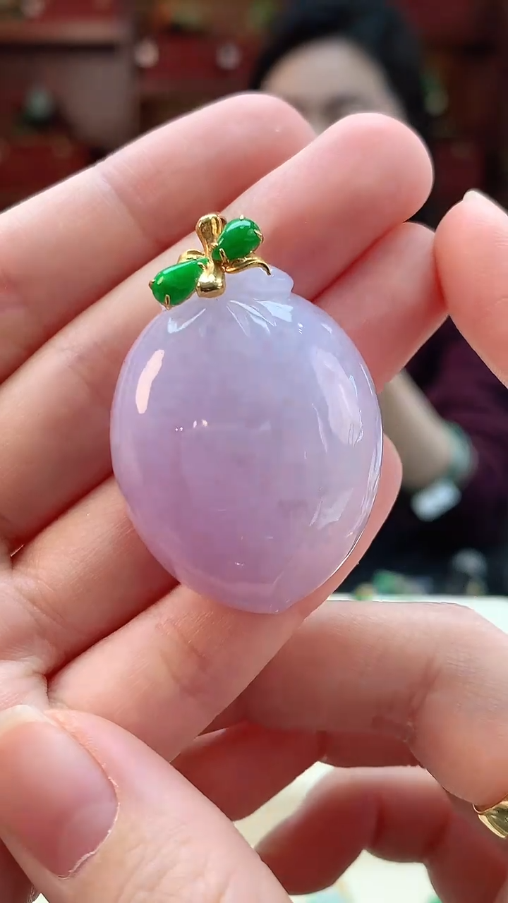 【闪购商品】翡翠颈饰18K金镶嵌赠礼盒证书 敏