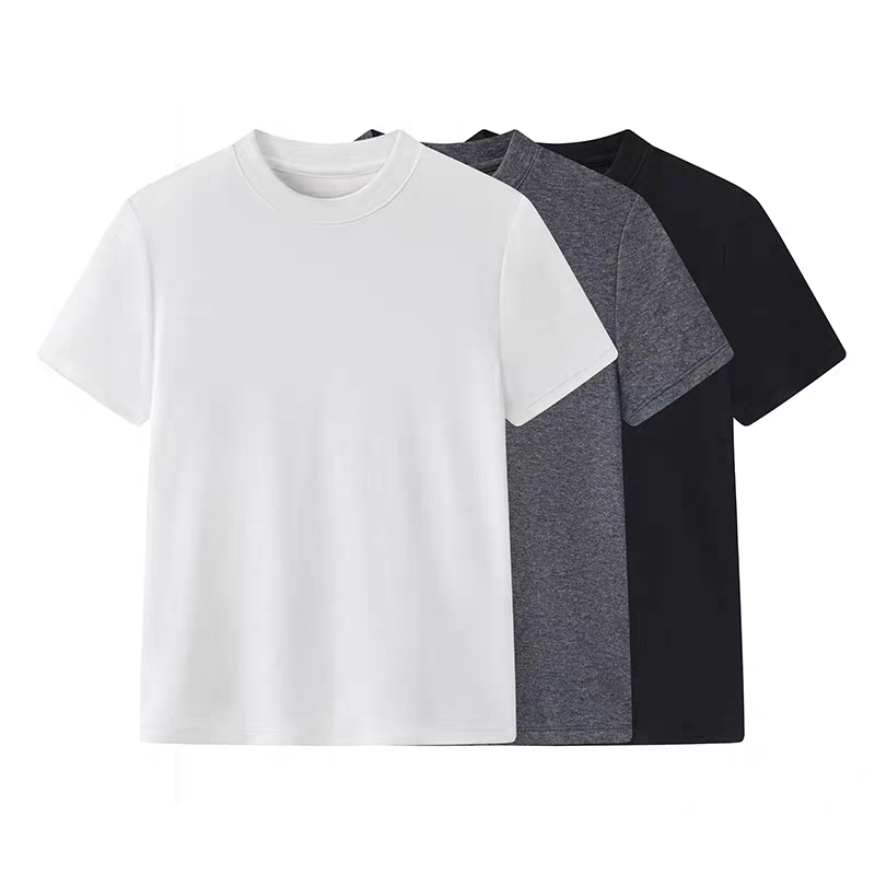 1834夏季新款百搭时尚圆领纯色短袖T恤上衣女